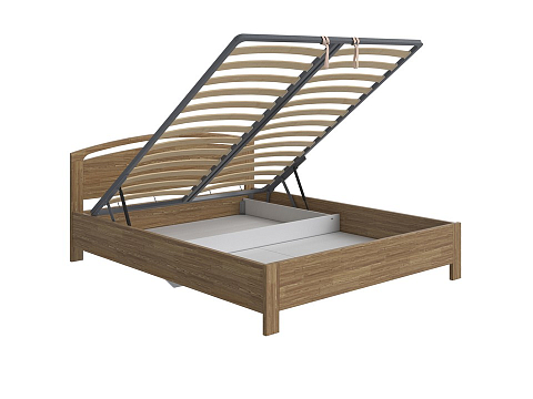 Кровать из дерева Веста 1-R с подъемным механизмом - Современная кровать с изголовьем, украшенным декоративной резкой