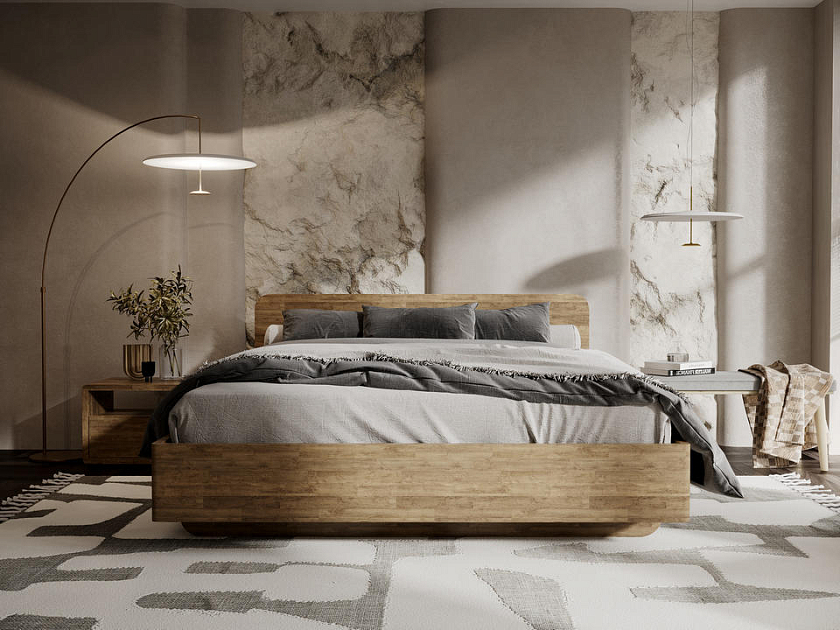 Кровать Minima с подъемным механизмом 80x190 Массив (береза) Масло-воск Антик - Кровать в стиле экоминимализма.