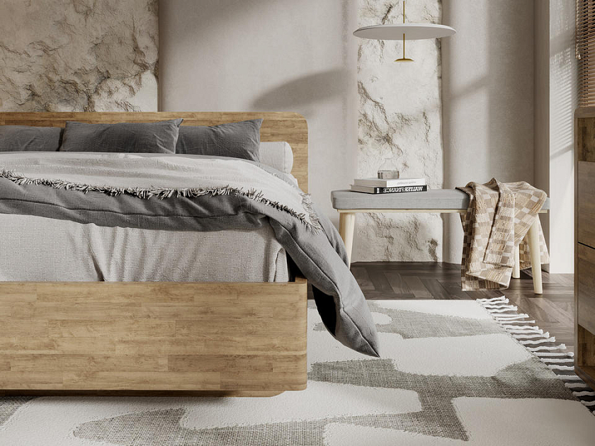 Кровать Minima с подъемным механизмом 80x190 Массив (береза) Масло-воск Антик - Кровать в стиле экоминимализма.